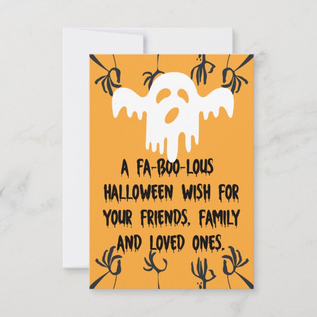 Tarjeta Un deseo de halloween fanático (Anverso)