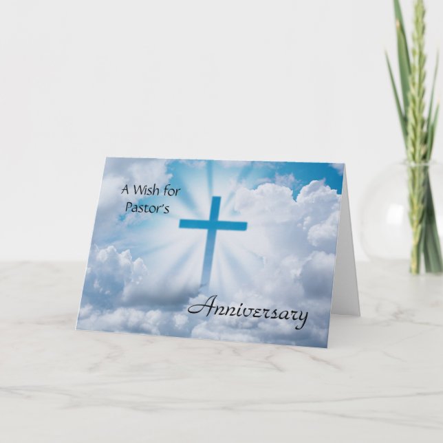 Tarjeta Un deseo para el aniversario del pastor (Anverso)