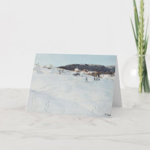 Tarjeta Un día de invierno en Noruega, 1886