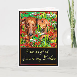 Tarjeta Un día de madre del Dachshund