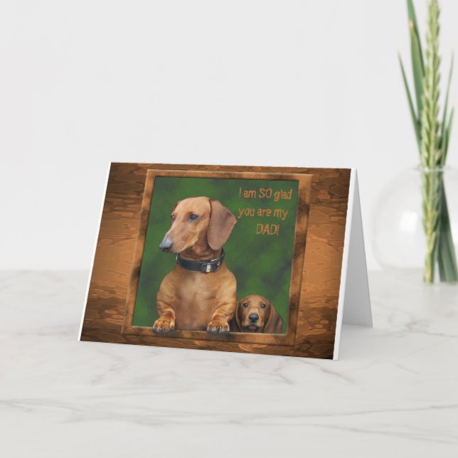 Tarjeta Un día de padre del dachshund (Anverso)