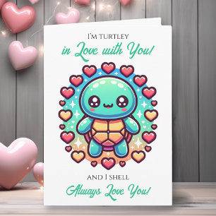 Tarjeta Un Día de San Valentín Temático de Tortuga Dulce