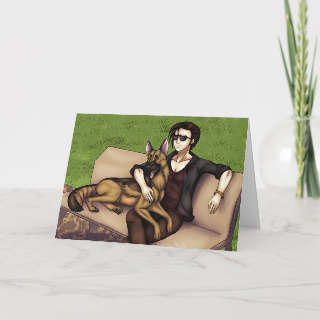 Tarjeta Un día en el parque de perros (Anverso)