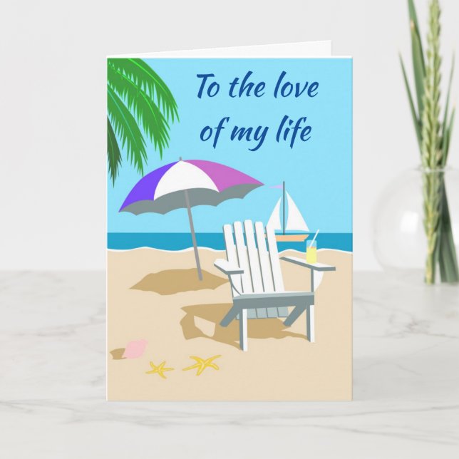 TARJETA UN DÍA EN LA PLAYA CADA DÍA - ANIVERSARIO (Anverso)