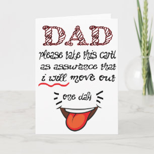 Tarjeta Un día me mudaré fuera del divertido día del padre