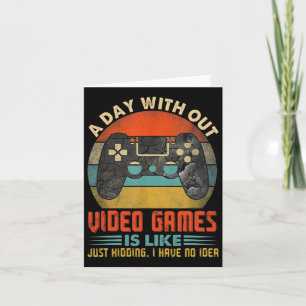 Tarjeta Un día sin juegos de video divertidos jugadores de