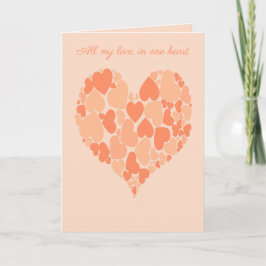 Tarjeta Un diseño romántico de corazón de corazones en dur