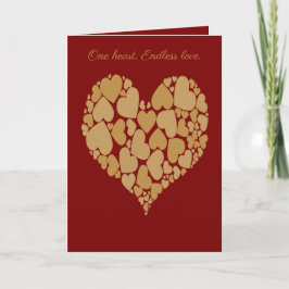 Tarjeta Un diseño romántico de corazón de corazones en ocr