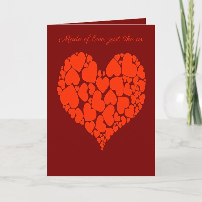Tarjeta Un diseño romántico de corazón de tonos monocromát (Anverso)
