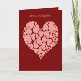 Tarjeta Un diseño romántico de corazón de tonos monocromát