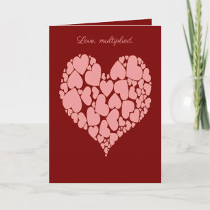 Tarjeta Un diseño romántico de corazón de tonos monocromát