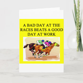 Tarjeta un divertido chiste de carreras de caballos