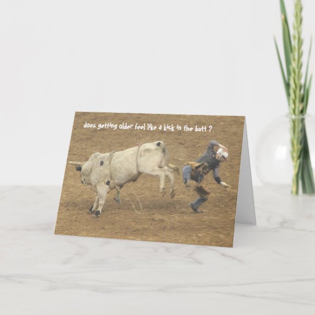 Tarjeta Un divertido rodeo sobre el cumpleaños de la colin (Anverso)