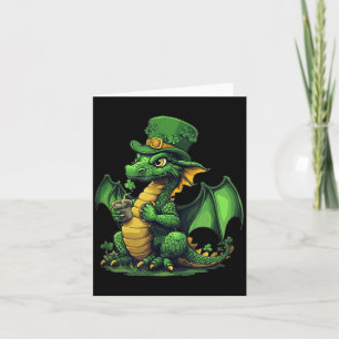 Tarjeta Un dragón alegre con un aspecto del día de San Pat