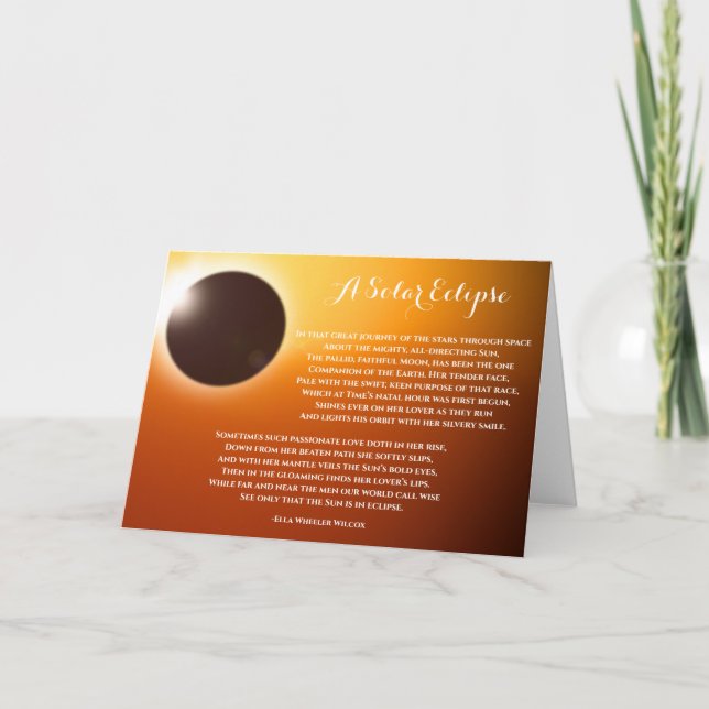 Tarjeta Un eclipse solar, poema romántico (Anverso)