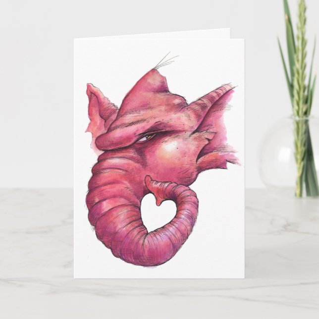 Tarjeta ¡Un Elefante Nunca Olvida A Un El día de San Valen (Anverso)