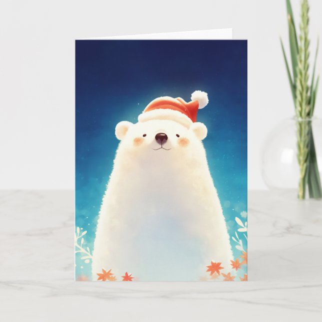 Tarjeta Un encanto estacional del oso polar (Anverso)