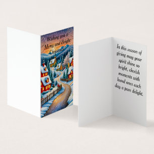 Tarjeta Un Escenario De Pueblo De Invierno.