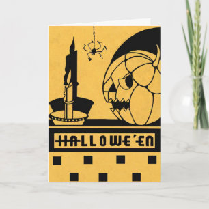 TARJETA "UN ESPECTÁCULO NOCTURNO ESPOSADO" VINTAGE HALLOWE