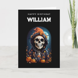 Tarjeta Un esqueleto sonriente que se está convirtiendo en