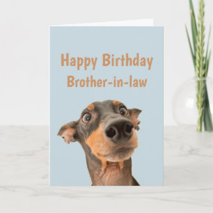 Tarjeta Un extraño cumpleaños, cuñado, conmocionado animal