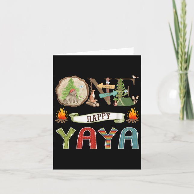 Tarjeta Un feliz jaime de camping de primer cumpleaños (Anverso)