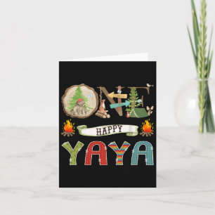 Tarjeta Un feliz jaime de camping de primer cumpleaños