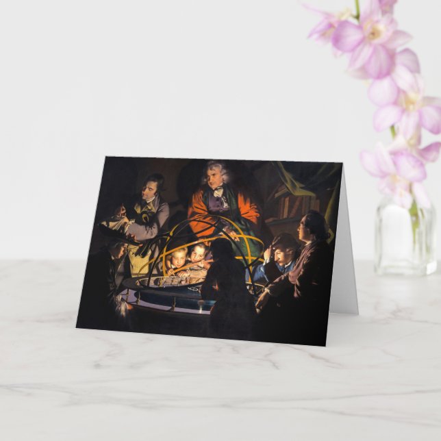 Tarjeta Un filósofo dando lecciones sobre el sistema solar (Orquídea)