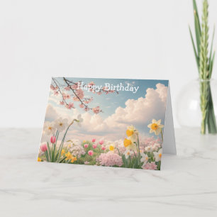 Tarjeta Un fondo floral de primavera