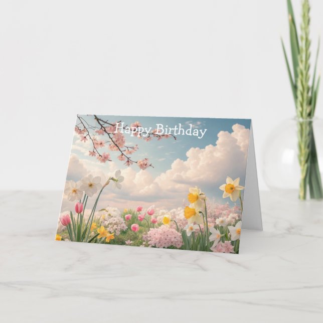 Tarjeta Un fondo floral de primavera (Anverso)