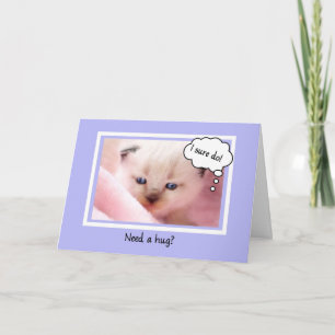 Tarjeta Un Gatito Siamés, Necesita Un Abrazo, Un Aliento