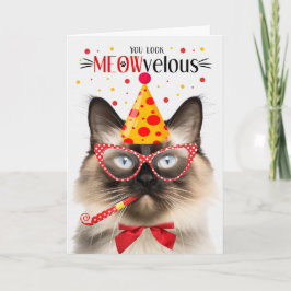 Tarjeta Un gato balinés MEOWveloz cumpleaños