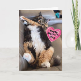 Tarjeta Un gato divertido y furioso feliz día de la madre