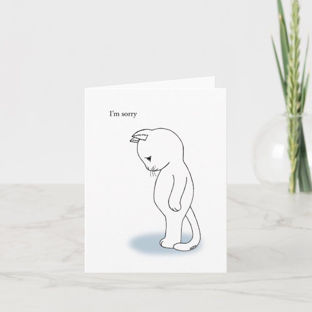 Tarjeta Un gato gatito, perdón, disculpa por favor (Anverso)