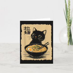 Tarjeta Un gato gracioso Ramen Tee Cute Kawaii Anime Noo j