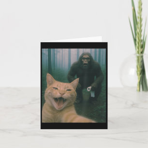 Tarjeta Un gato gracioso sorprendió a Happy Selfie con Big