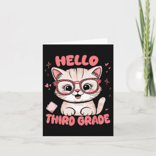 Tarjeta Un gato lindo de tercer grado Vibes de vuelta a la