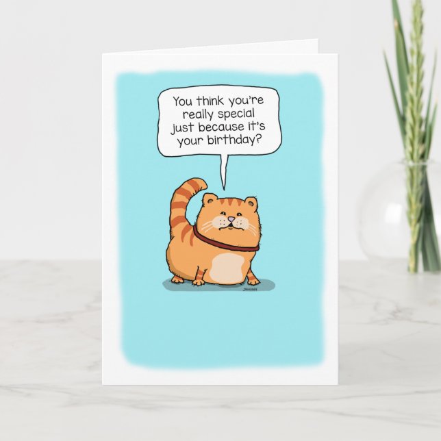 Tarjeta Un gato lindo y gracioso es realmente especial cum (Anverso)