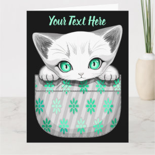 Tarjeta Un gato lindo y juguetón al máximo desde un bolsil