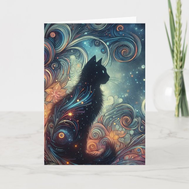 Tarjeta Un gato negro (Anverso)