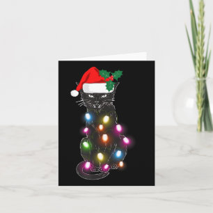 Tarjeta Un gato negro lindo Navidad a un gato divertido Ch