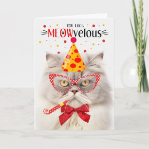 Tarjeta Un gato persa crema MEOWveloz cumpleaños