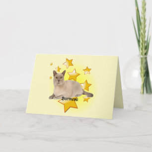 Tarjeta Un gato tan adorable de Birmania en las estrellas