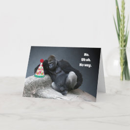 Tarjeta Un gorila macho no llevará el cumpleaños del Gorra