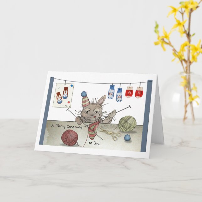 Tarjeta Un Gorra de Navidades (flor amarilla)