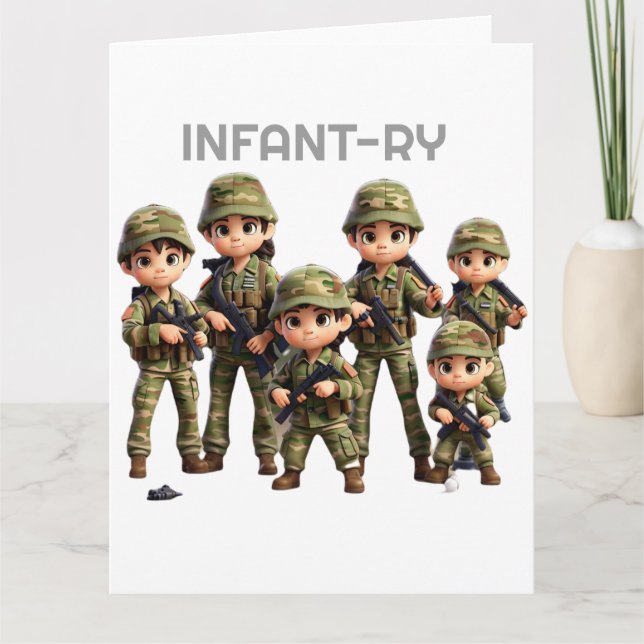 Tarjeta Un Grupo De Niños Con Uniforme De Camuflaje Del Ej (Anverso)