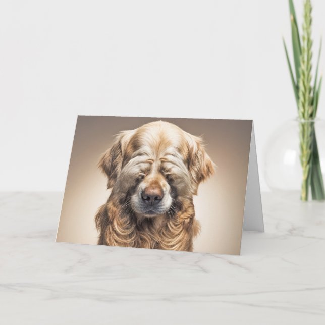 Tarjeta Un humorístico día de cumpleaños, Golden Retriever (Anverso)