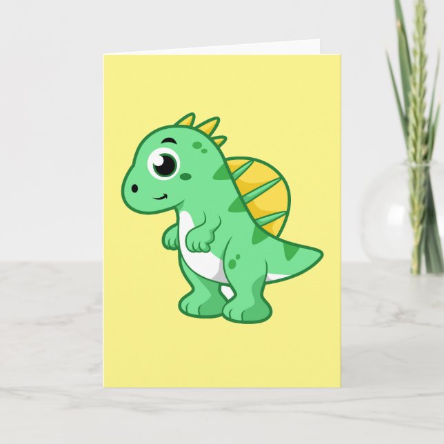 Tarjeta Un Ilustracion Agradable De Un Espinosaurio. (Anverso)