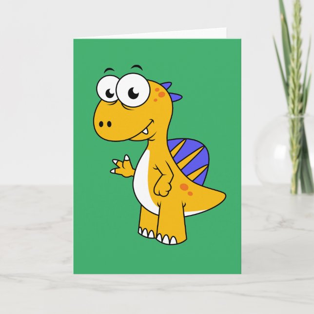 Tarjeta Un Ilustracion Agradable De Un Espinosaurio. 2 (Anverso)