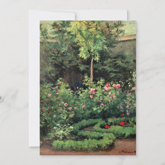 Tarjeta Un jardín Rosa, arte de calidad de Camille Pissarr (Anverso)
